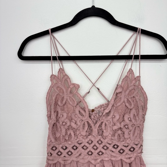 Free People Blush Lace Ruffle Top D16 - Picture 3 of 6